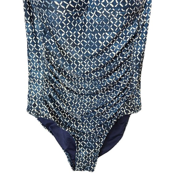 Nip Tuck Nautical Foil Twist Front Tummy Control Women Swimsuit Size 6 - Picture 4 of 14